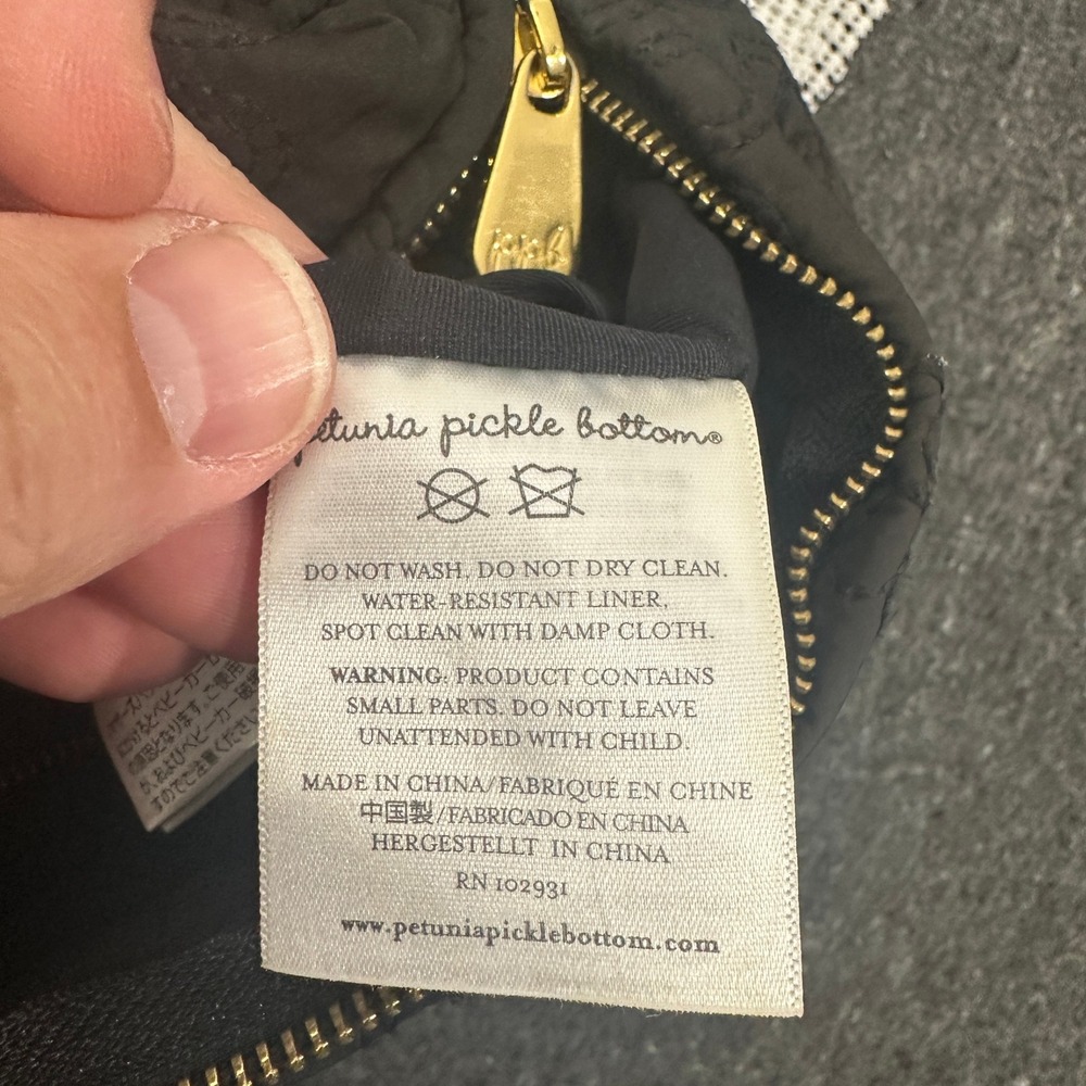 Petunia Pickle Bottom Boxy Bottom Backpack diaper bag black Gold OS Velvety - Picture 10 of 12
